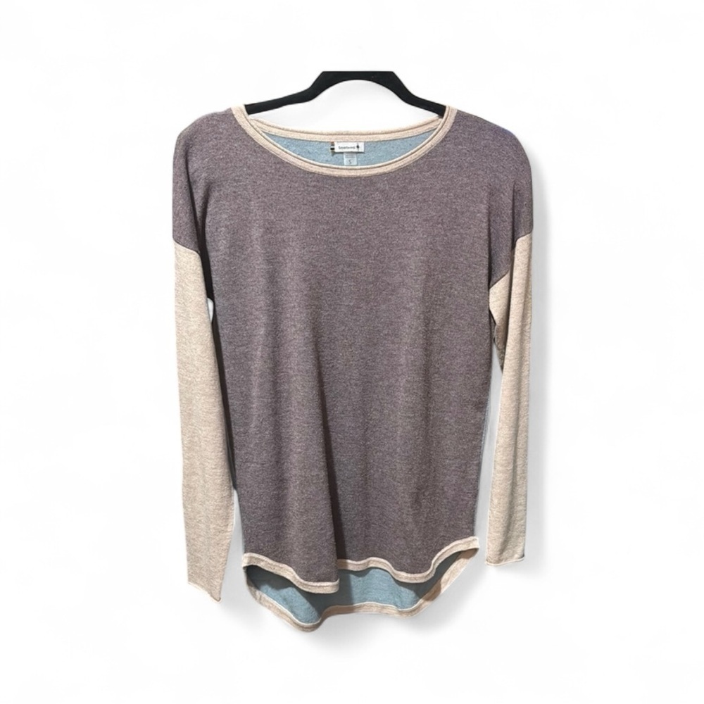 Gray Cuffed Crew Neck and Scoop Neck Long Sleeve Top by Smartwool